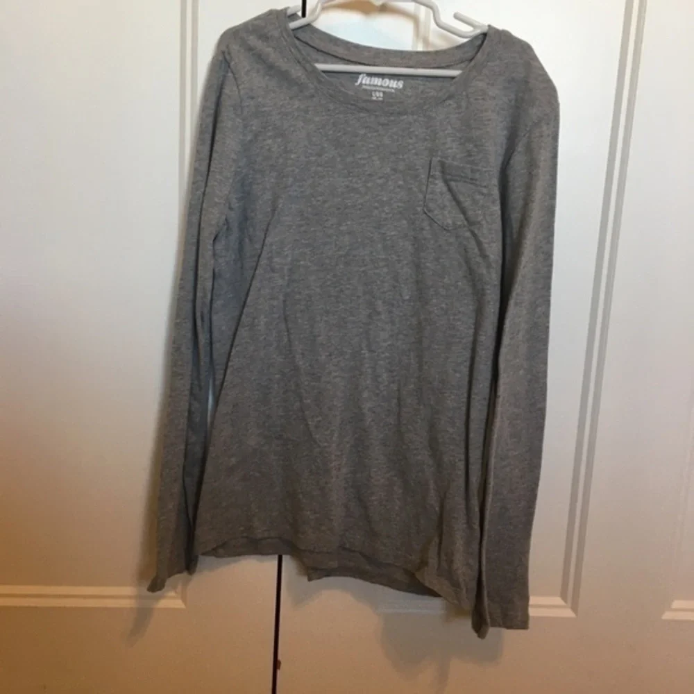 Old Navy Girls size large 10/12 gray  pocket top
